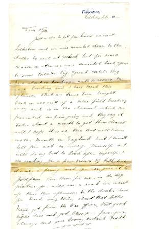 Letter sent by Matthew Denham to his wife
