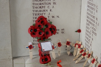 Cross for Jack Sargeant Menin Gate Ypres April 26 2015