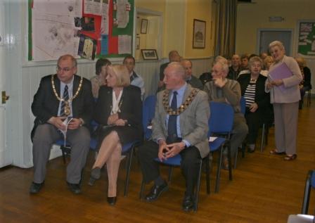 John Robinson, the Mayor of Sedgefield District Council talking to the Mayor of Great Aycliffe and his wife