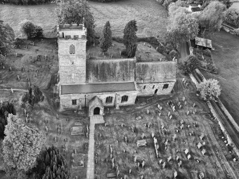 Aerial view of St Andrew's Church, Aycliffe