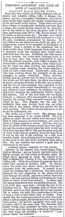 Newspaper account of Ralph Graham's death at Darlington