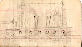 Aaron Ditchburn's drawing of a ship WW1