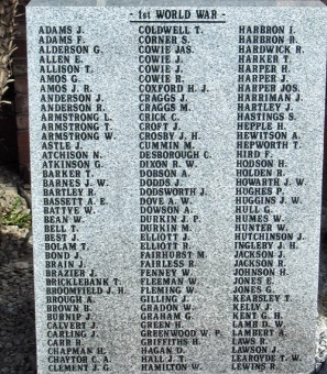 Albert William Dove Wheatley Hill War Memorial