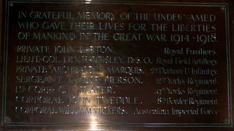 Brafferton WW1 Plaque