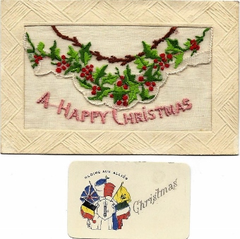 WW1 silk Christmas card