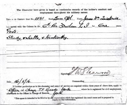 James William Quickmire document