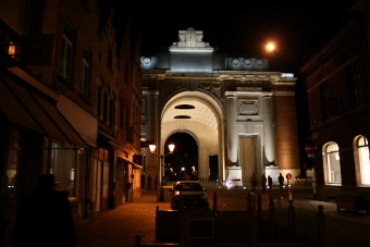Menin Gate at night