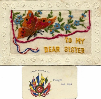 Christmas card silk WW1
