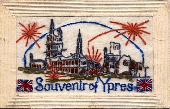 Ypres silk postcard WW1