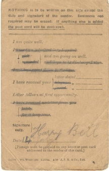Letter from POW WW1